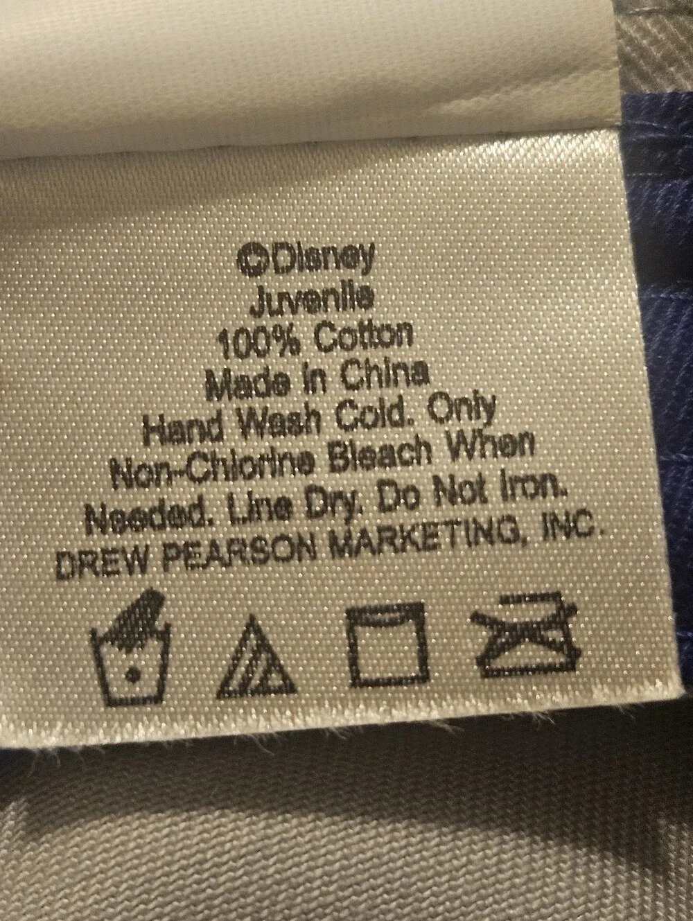 Authentic Disney Beige Bucket Hat with Navy Trim